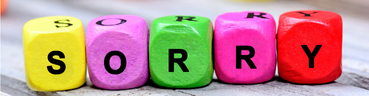 Palabra sorry escrita en grande para ilustrar cómo pedir perdón en inglés